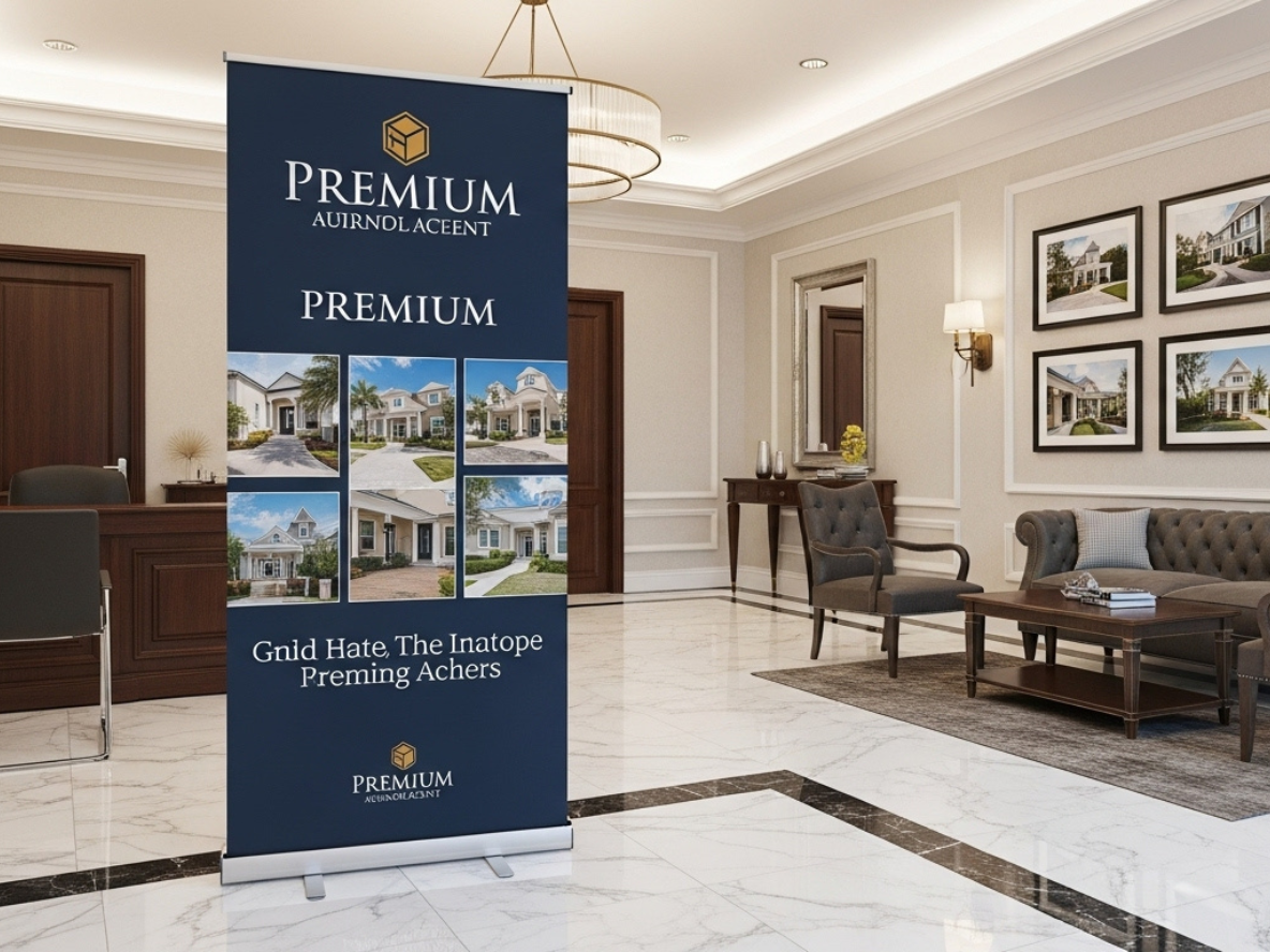 Economy Retractable Banner Stand – 33" x 80"(Banner Stand with Print)