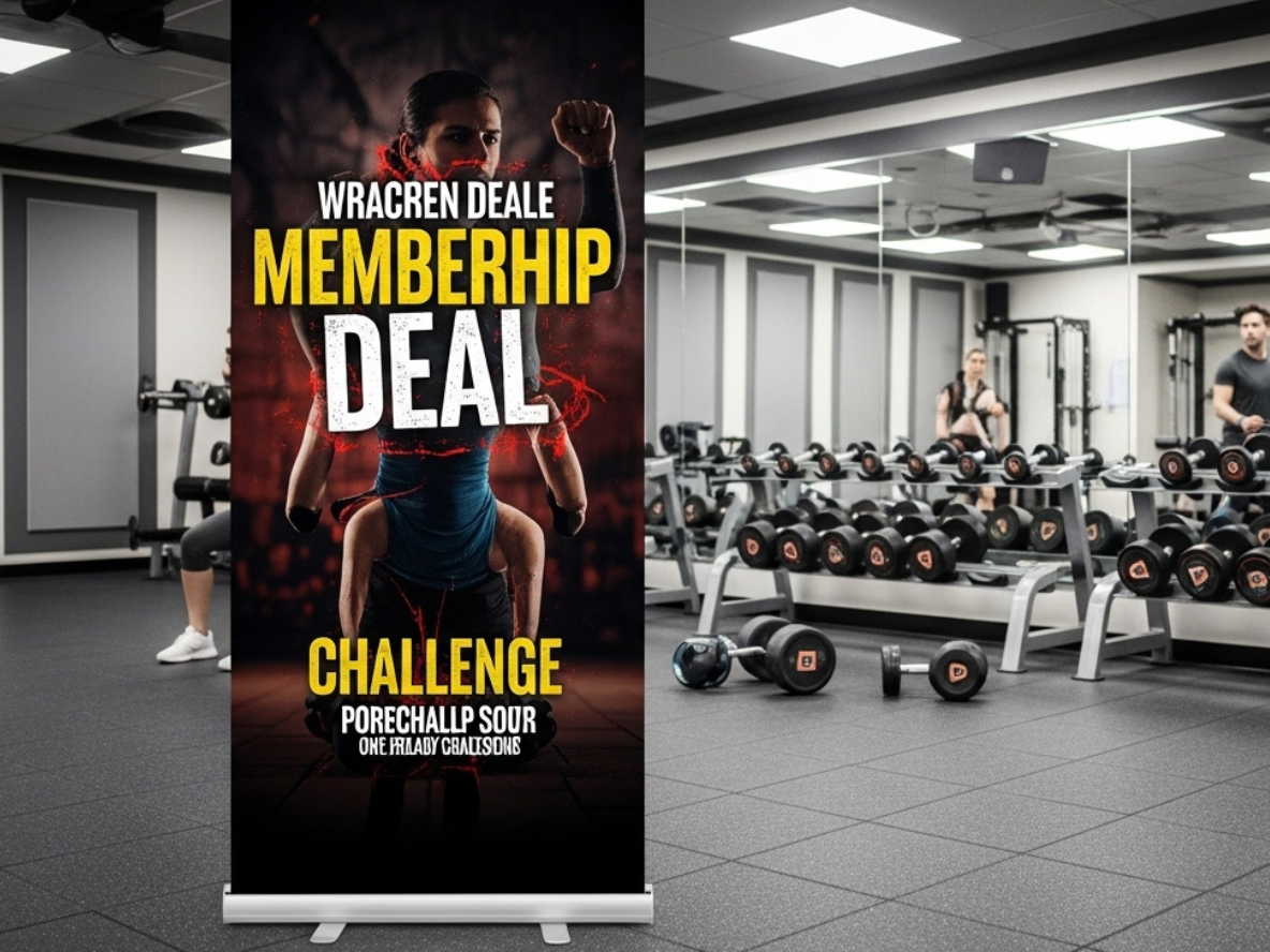 Economy Retractable Banner Stand – 33" x 80"(Banner Stand with Print)