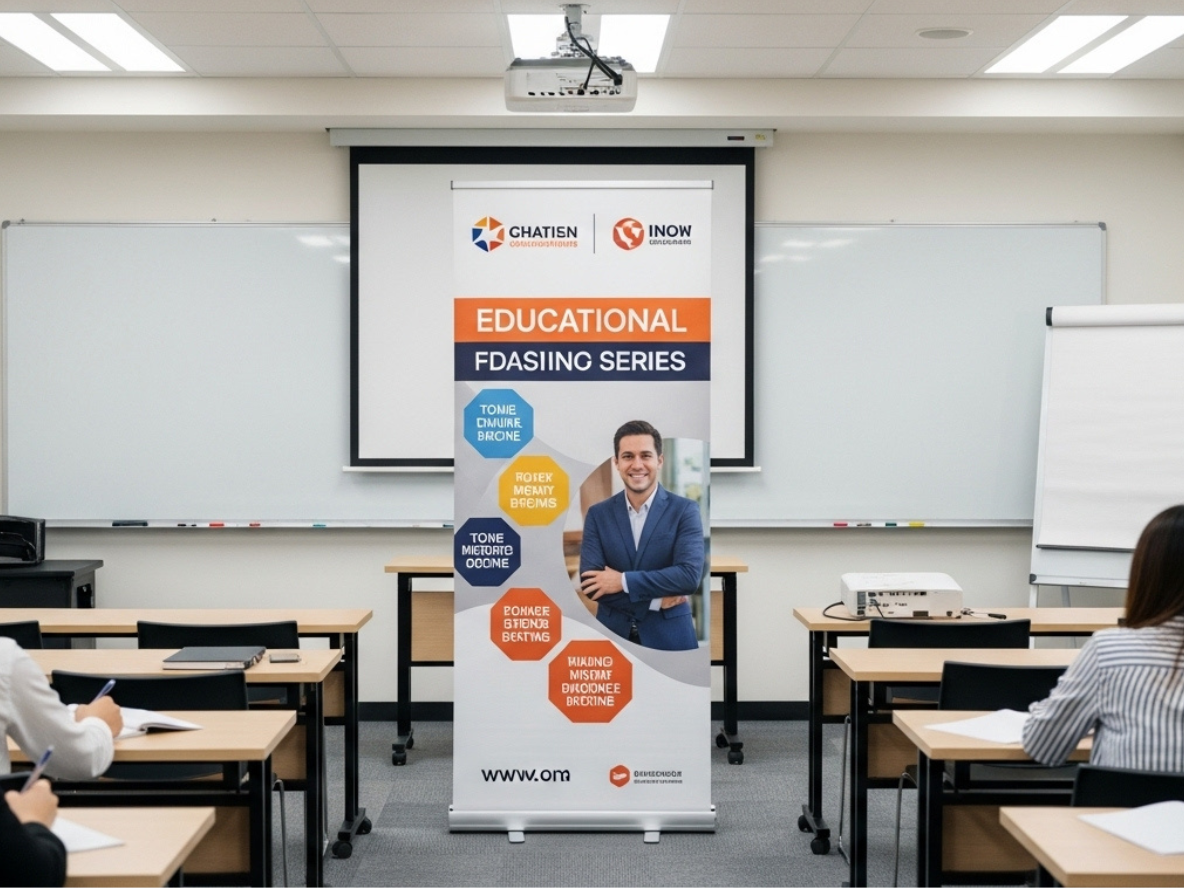 Economy Retractable Banner Stand – 33" x 80"(Banner Stand with Print)